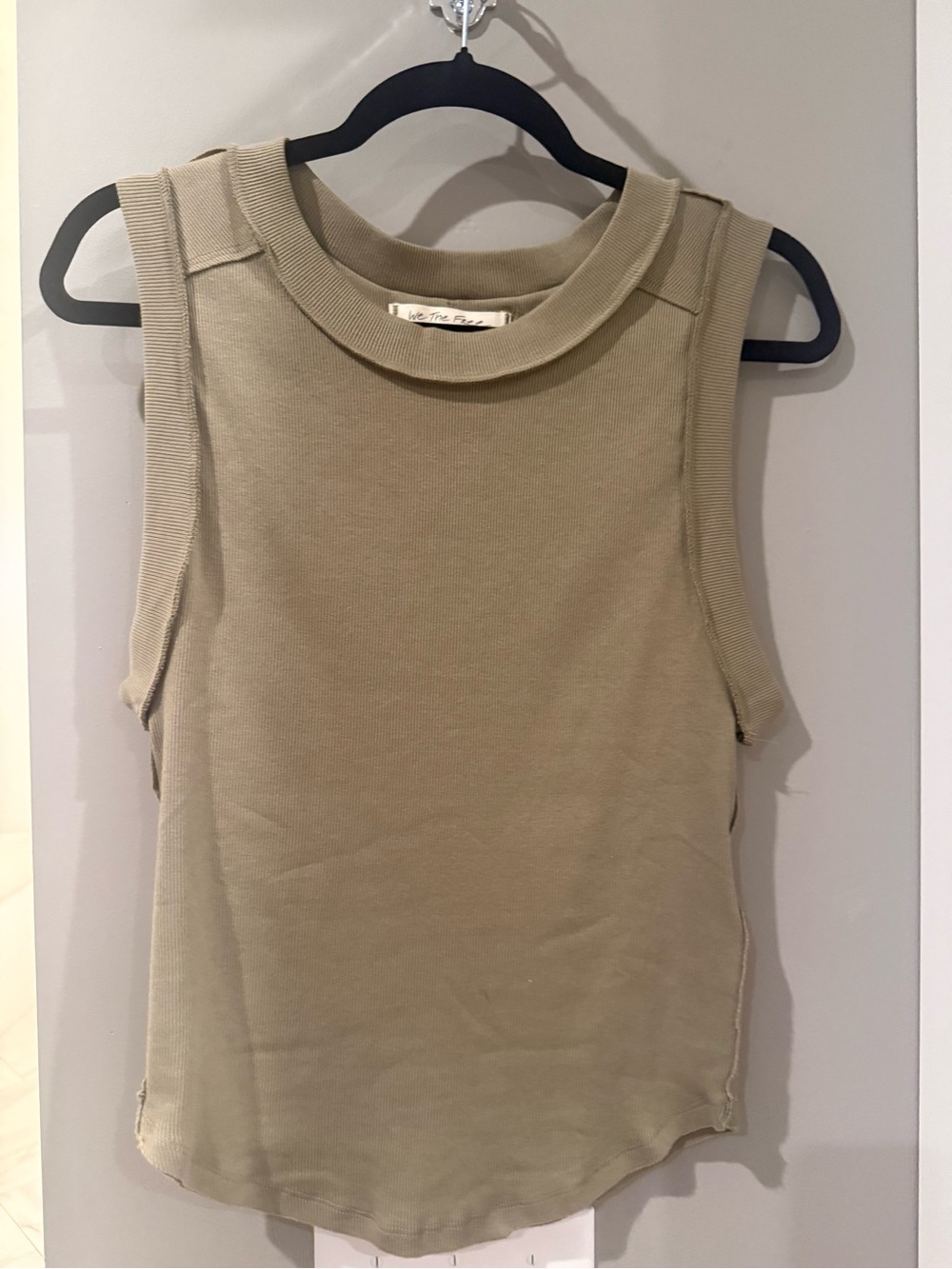 We The Free Olive Ribbed Tank - Light Olive